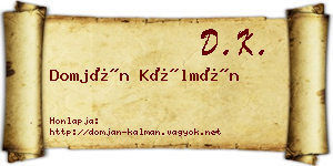 Domján Kálmán névjegykártya