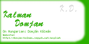 kalman domjan business card