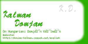 kalman domjan business card